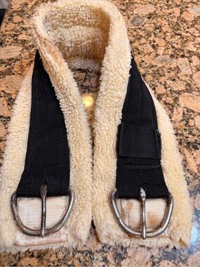Western horse Girth see photos Sherpa-Lined Cream and Black nylon used